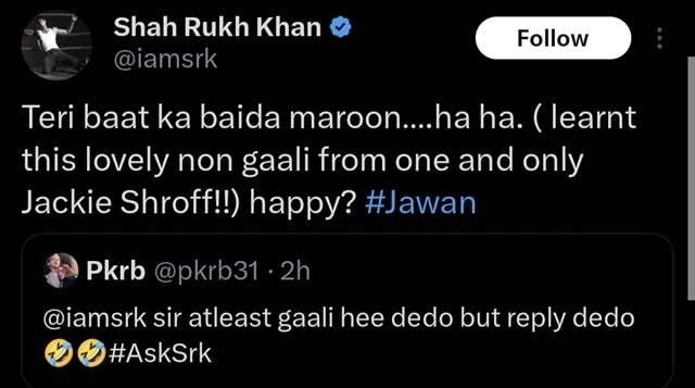 Shah Rukh Khan asksrk