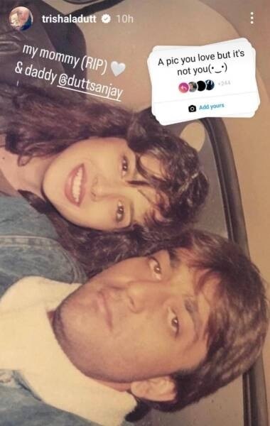 Trishala Dutt Shares Photo Of Sanjay Dutt And Mom Richa Sharma Who Is She 