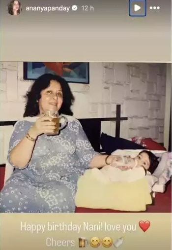 Ananya Panday grandmother Drinking Beer In Pic Dosanjh Fans Get Crazy