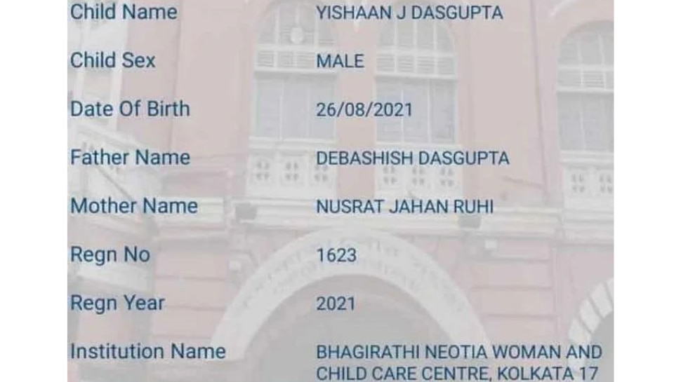 TMC MP Nusrat Jahan's baby's birth certificate goes viral