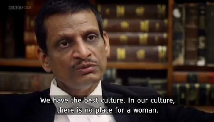 एम. एल शर्मा, दिल्ली सामूहिक बलात्कार प्रकरणातील आरोपीचा वकील
आमच्या समाजात, आम्ही कधीही आमच्या मुलींनी रात्री ६.३०, ७.३० किंवा ८.३० वाजल्यानंतर घराबाहेर पडण्याची परवानगी देत नाही.

तुम्ही जर स्त्री आणि पुरुष मैत्रिबद्दल बोलाल तर सॉरी, त्याला आमच्या समाजात कसलंही स्थान नाही. आमची संस्कृती खूप श्रेष्ठ आहे... आमच्या संस्कृतीत स्त्रियांना स्थान नाही.
