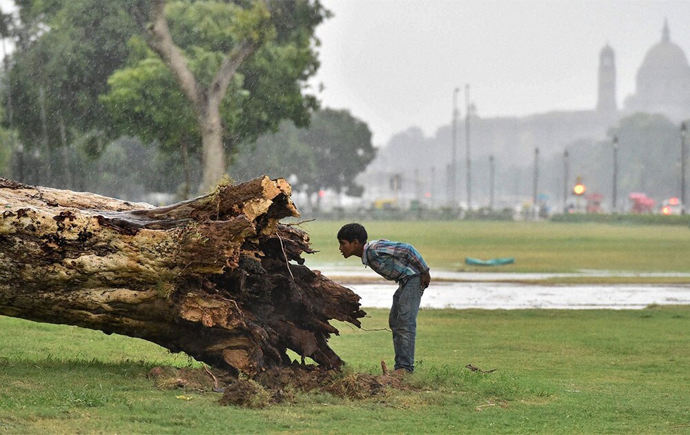 पाहा कसा आहे दिल्लीचा पाऊस - Rajpath.
