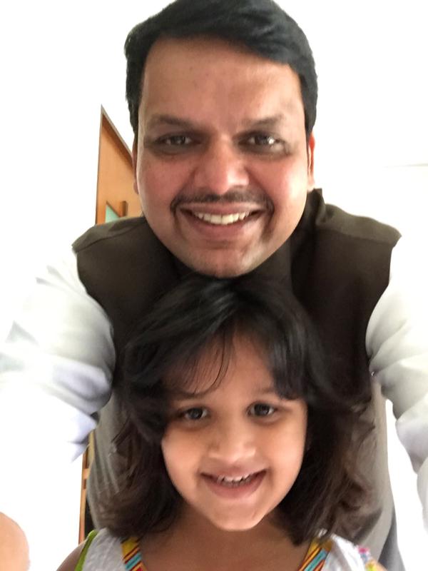 @Dev_Fadnavis : And here's my #SelfieWithDaughter . My Daughter, My Pride! #betibachaobetipadhao
