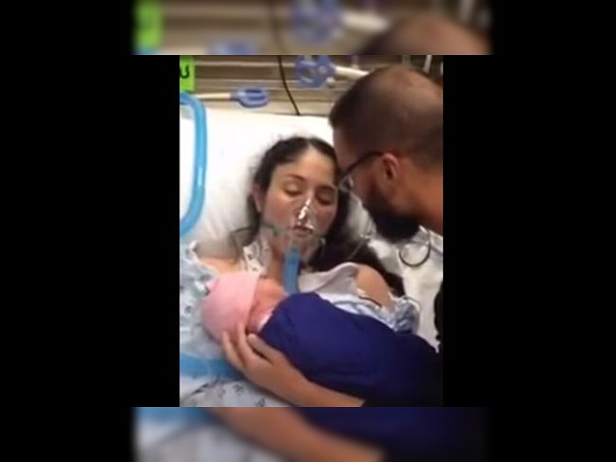 हृदयस्पर्शी व्हिडिओ: बाळाच्या रडण्यानं कोमात गेलेली आई जागी झाली title=