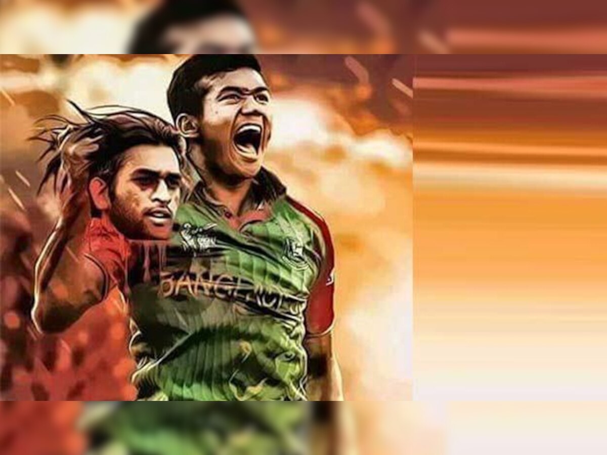 थिल्लरपणा... धोनीचं कापलेलं मुंडकं बांग्लादेशी खेळाडुच्या हातात! title=