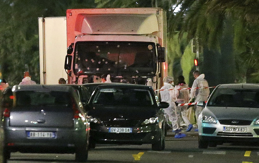 The truck seen near the site of an attack