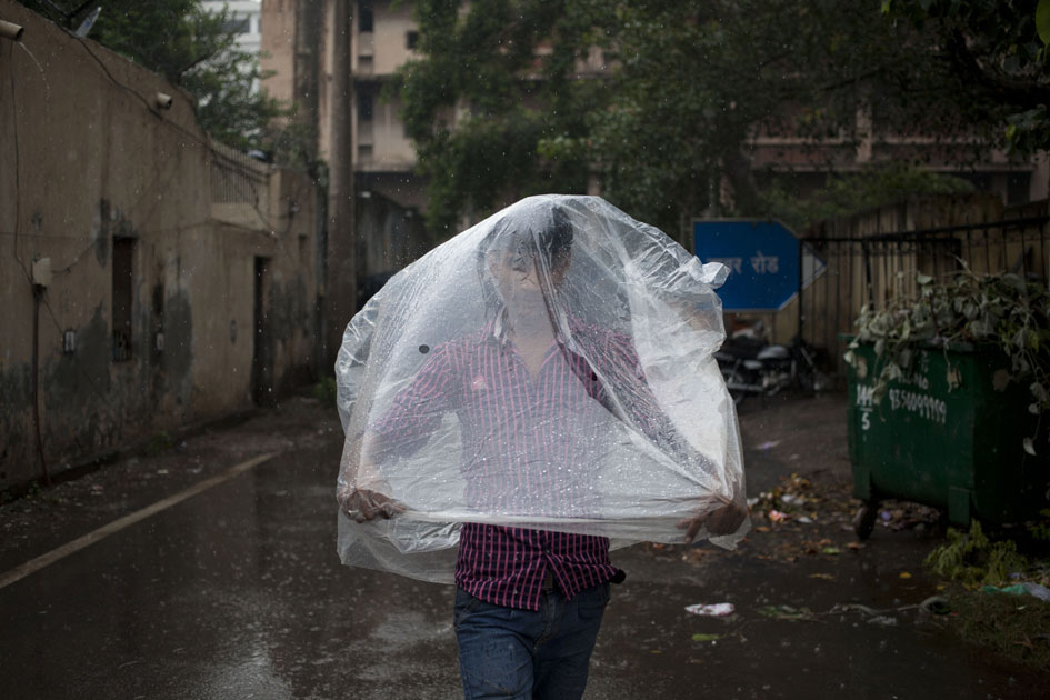 monsoon shower in New Delhi.