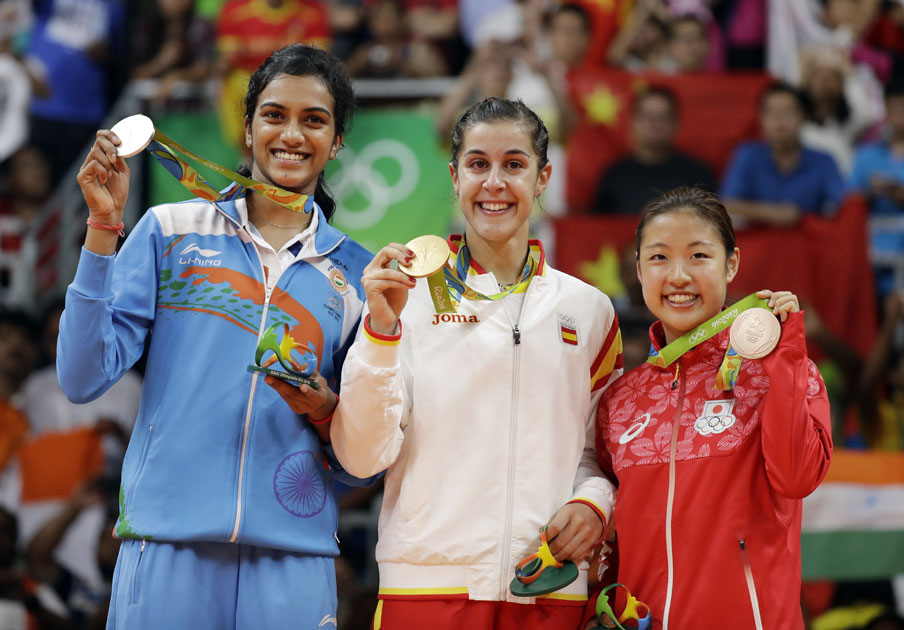 Carolina Marin, V. Sindhu Pusarla, Nozomi Okuhara