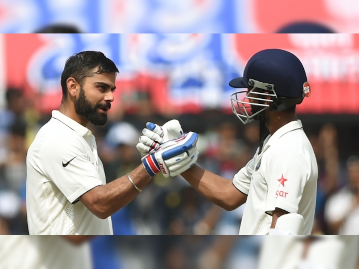 कोहली-रहाणेमुळे इंदूर टेस्टमध्ये भारताचा धावांचा डोंगर title=