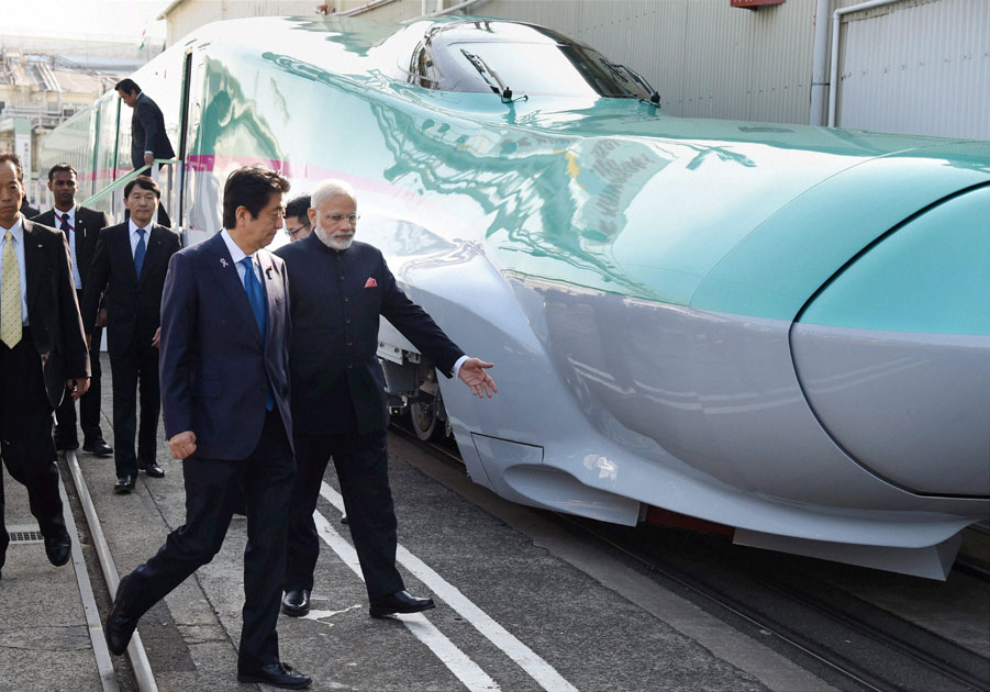 PM Narendra Modi visits at Kawasaki Heavy rolling