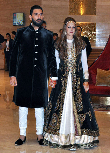 Yuvraj Singh with Hazel Keech during their Ring Ceremony