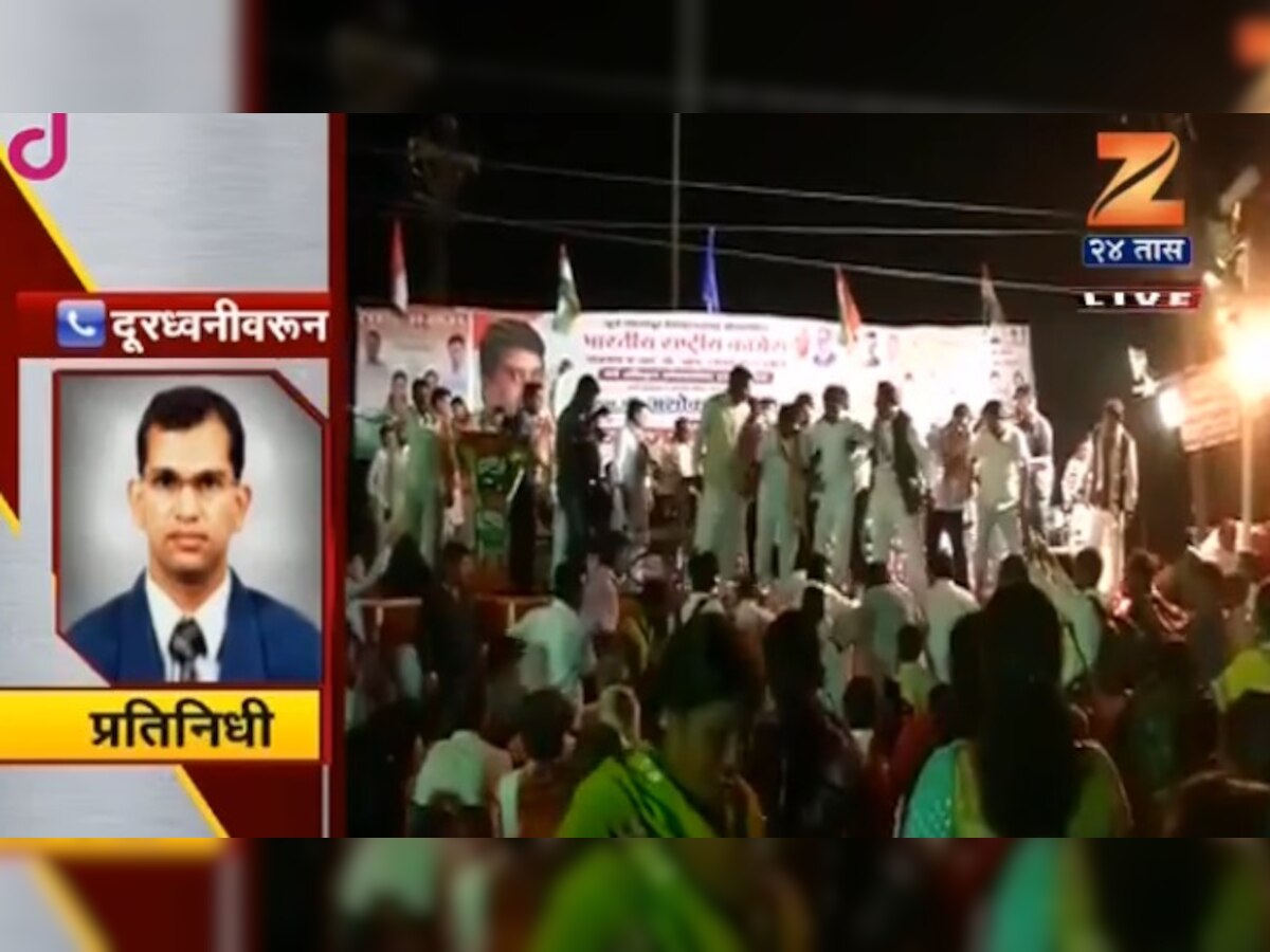 काँग्रेसची प्रचार सभा विरोधकांनी उधळली, अशोक चव्हाण माघारी title=