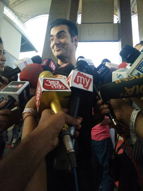 Arbaaz Khan arrives to attend Justin Bieber`s show