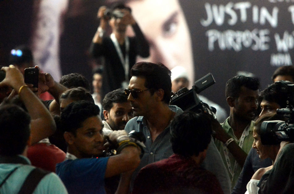 Arjun Rampal arrives to attend Justin Bieber`s show