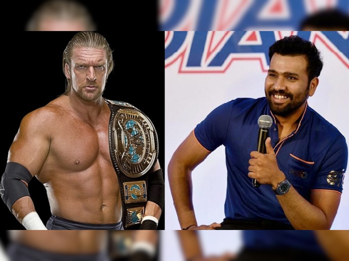 WWE रेसलर ट्रिपल एचनं दिलं रोहित शर्माला खास गिफ्ट title=