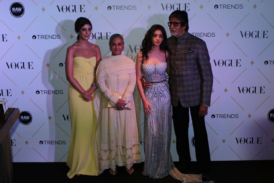 Amitabh Bachchan and Jaya Bachchan with their daughter Shweta Bachchan-Nanda and granddaughter Navya Naveli Nanda