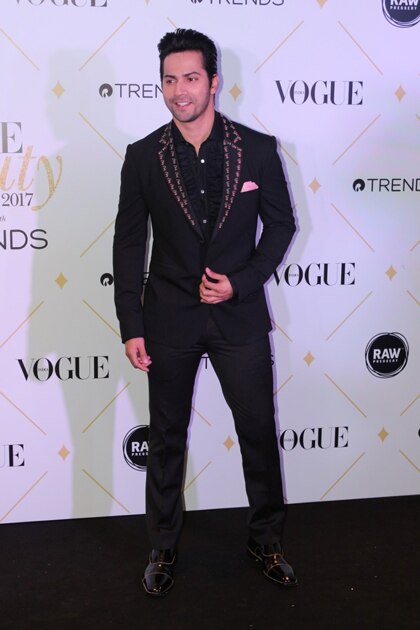 Varun Dhawan during the red carpet Of Vogue Beauty Awards 2017