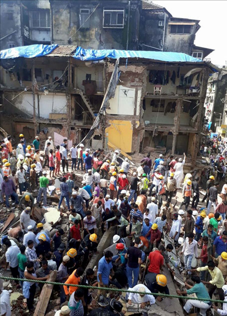 Rescue efforts going on as a five-storey building collapsed