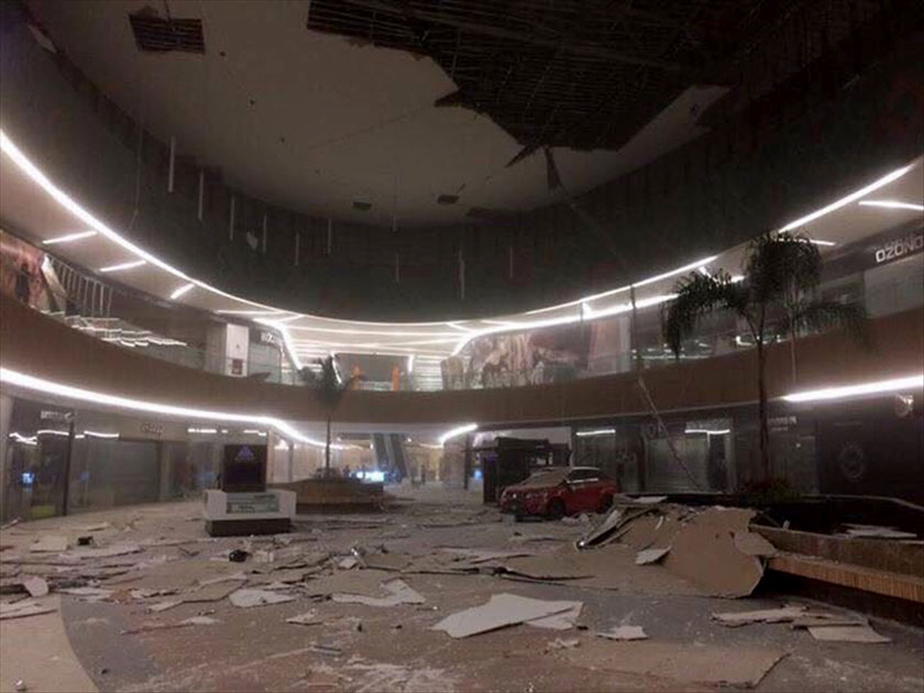 Debris and damages in a mall after an earthquake jolted Tuxtla Gutierrez, Chiapas state, Mexico