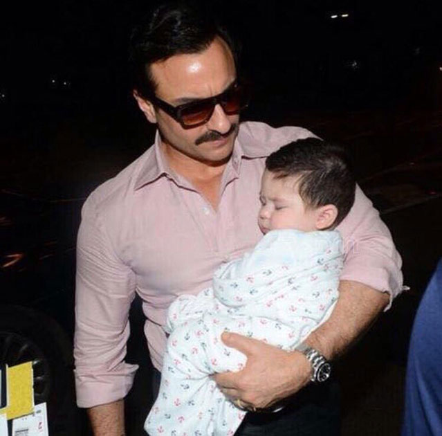 Actor Saif Ali Khan along with his son Taimur spotted at the Chhatrapati Shivaji International Airport