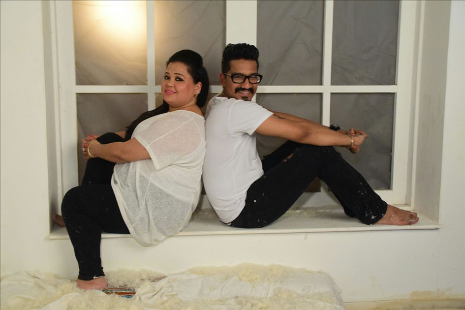 Comedian Bharti Singh and Harsh Limbachiyaa during the Pre-Weeding shoot in Mumbai.