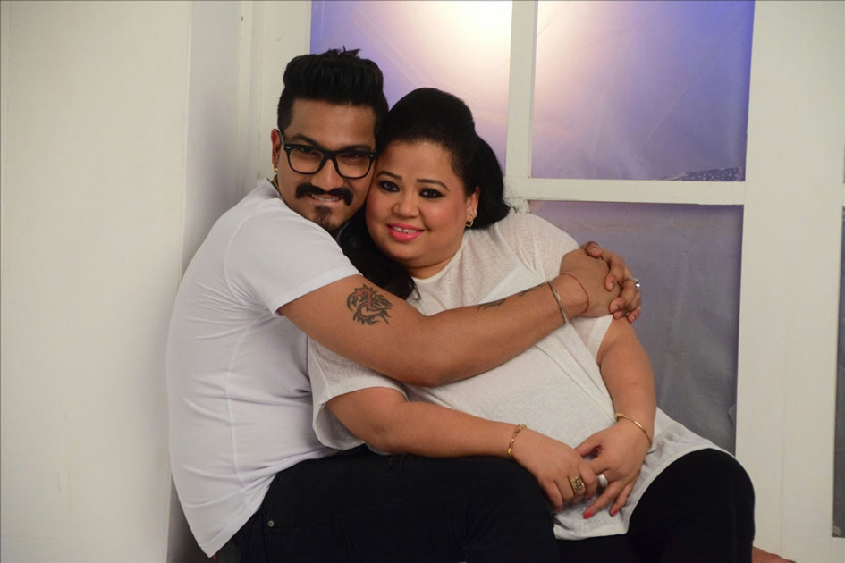 Comedian Bharti Singh and Harsh Limbachiyaa during the Pre-Weeding shoot in Mumbai.