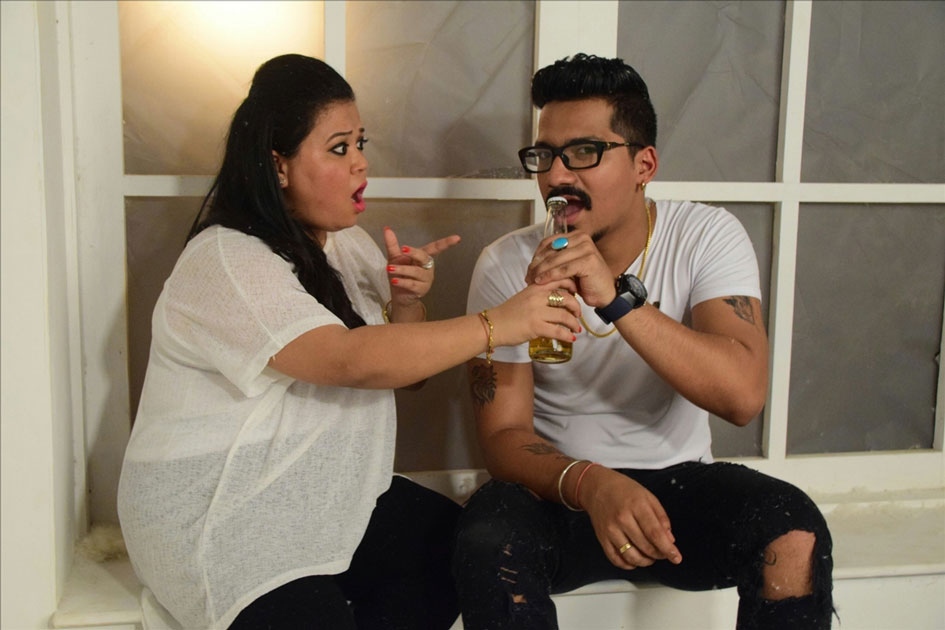 Comedian Bharti Singh and Harsh Limbachiyaa during the Pre-Weeding shoot in Mumbai.