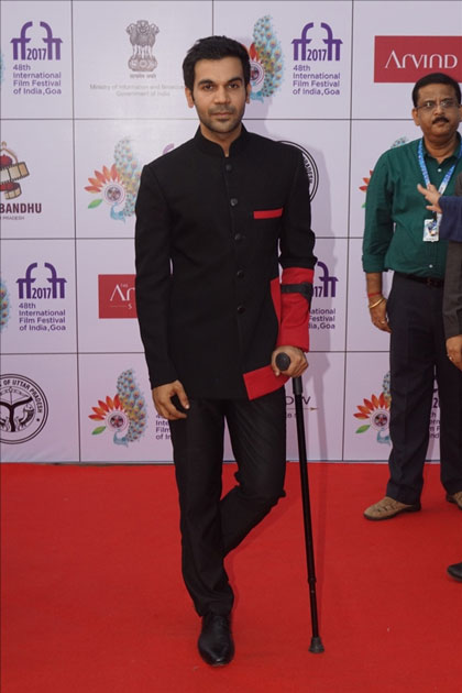 Actor Rajkummar Rao during the opening ceremony of 48th edition of International Film Festival of India (IFFI) in Goa.