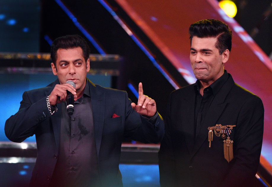 Actor Salman Khan and filmmaker Karan Johar , at the closing ceremony of the 48th International Film Festival of India in Panaji, Goa.