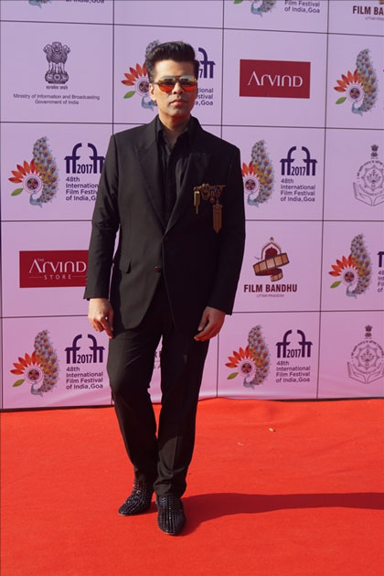 Filmmaker Karan Johar at the red carpet of closing ceremony of 48th International Film Festival of India in Panaji, Goa.