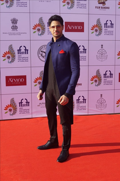 Actor Sidharth Malhotra at the red carpet of closing ceremony of 48th International Film Festival of India in Panaji, Goa.