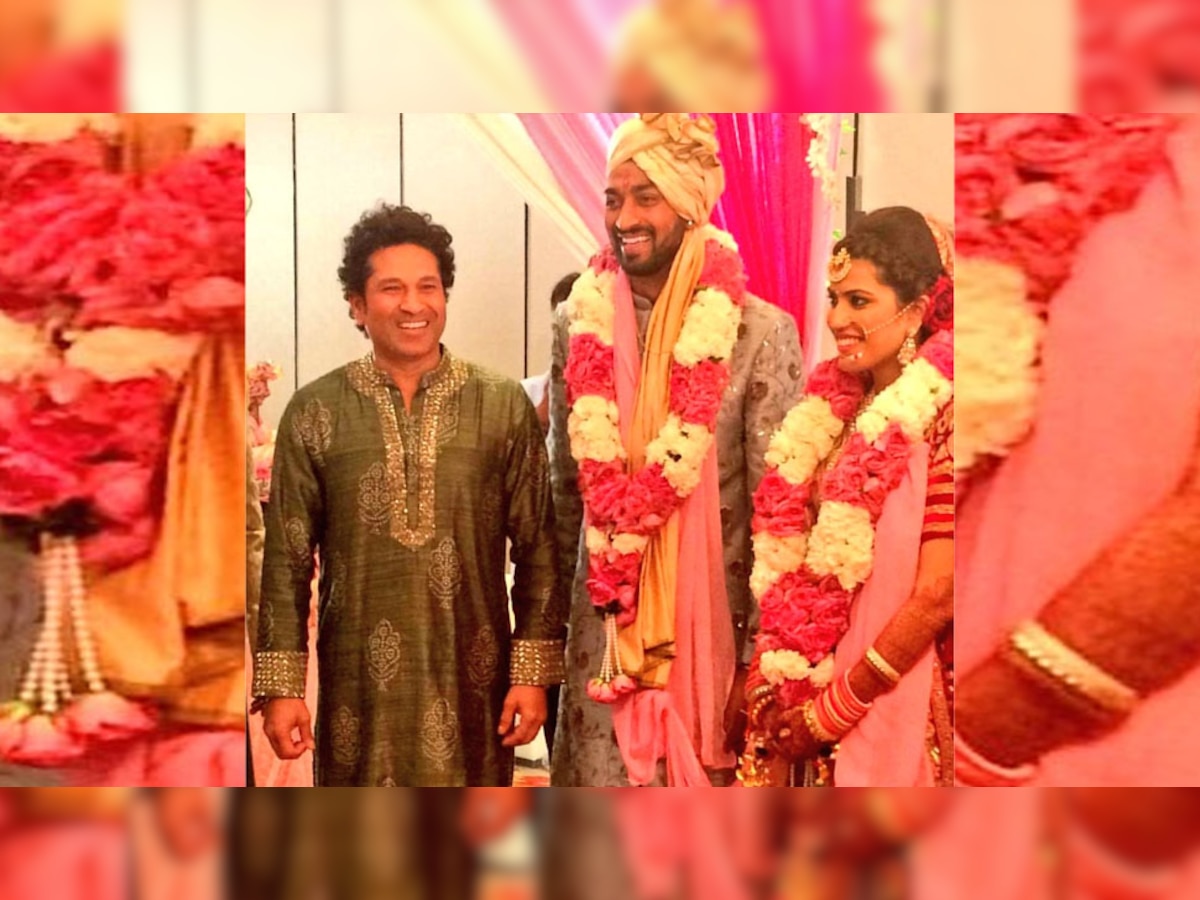 VIDEO: 'या' क्रिकेटरच्या लग्नात संपूर्ण परिवारासोबत पोहोचले मुकेश अंबानी title=