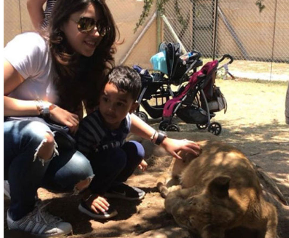 Rohit`s wife Ritika with lion