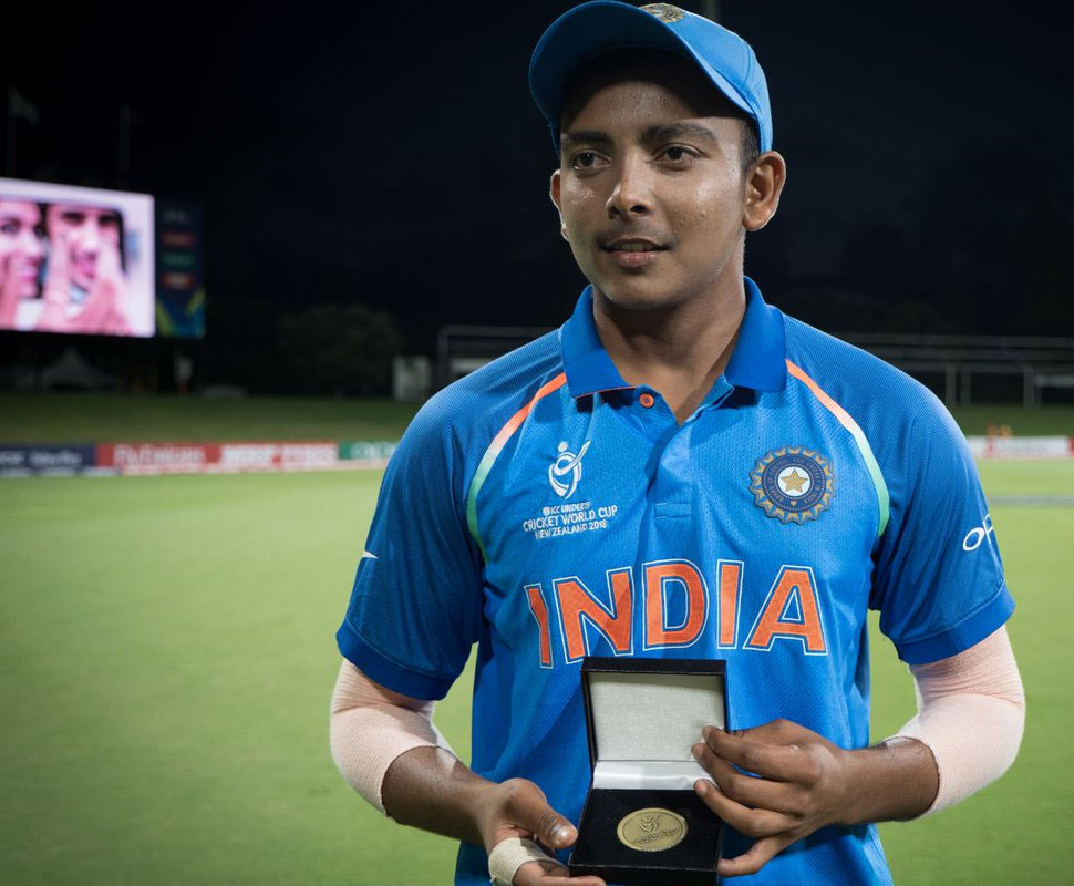 Prithvi Shaw was Man of the Match