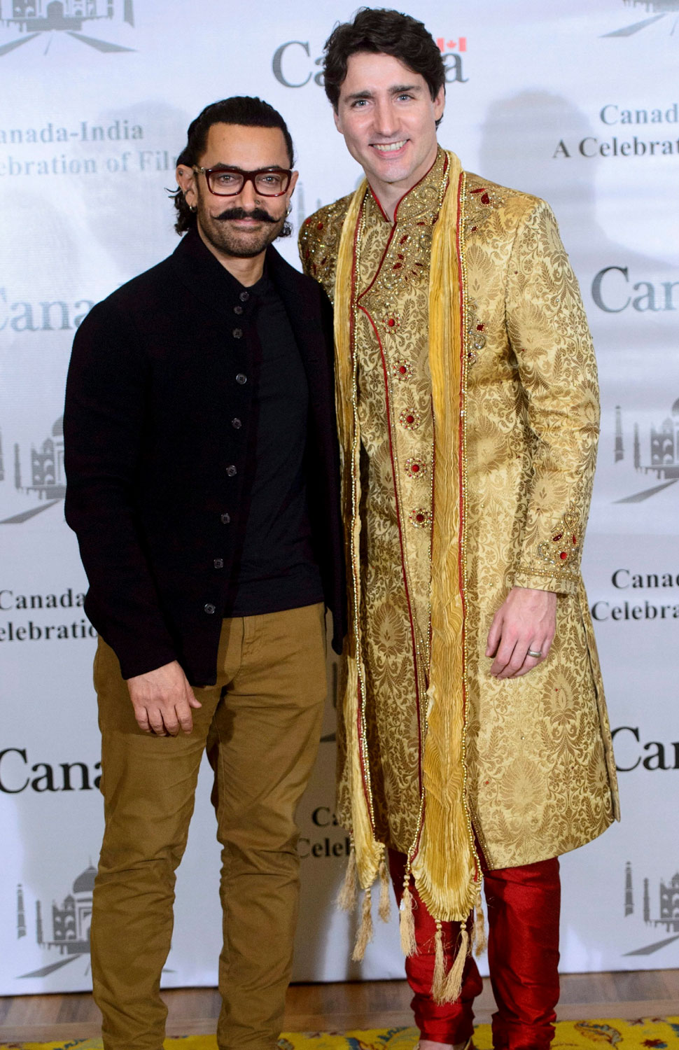 Canadian Prime Minister Justin Trudeau meets Shah rukh Khan and Aamir Khan