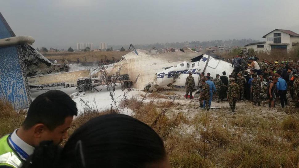 Photos of Bangladesh passenger Plane crash at Kathmandu airport