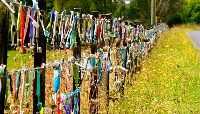 A resident of Graeme Carrins designs fences with toothbrush