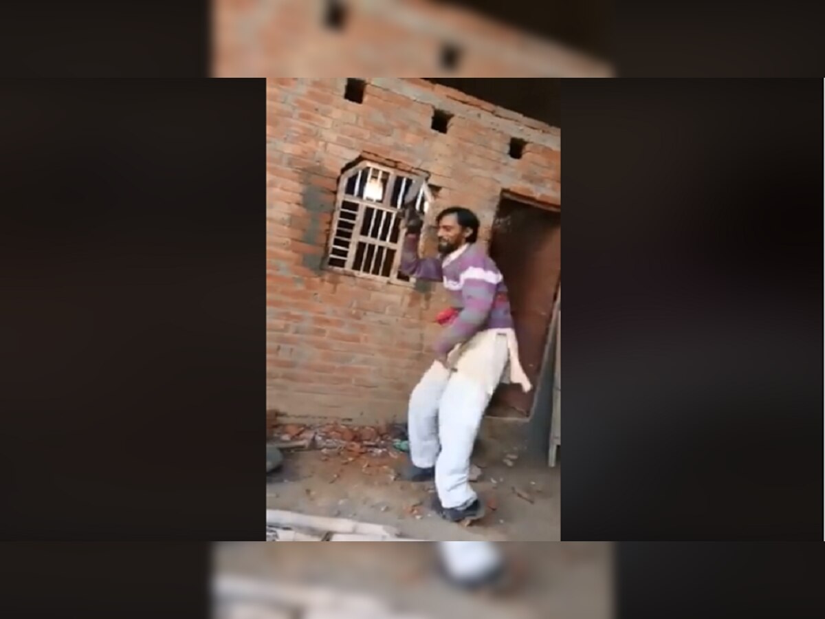 व्हिडिओ : भिंतीला प्लास्टर करणाऱ्या मिस्त्रीचा डान्स पाहून नेटकरी अवाक title=