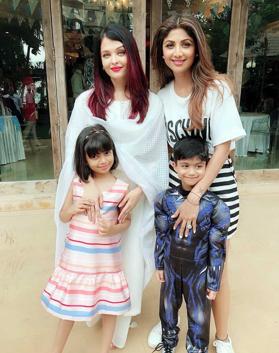 Aishwarya Rai Bachchan with Daughter attends Shilpa Shetty’s son’s birthday Party