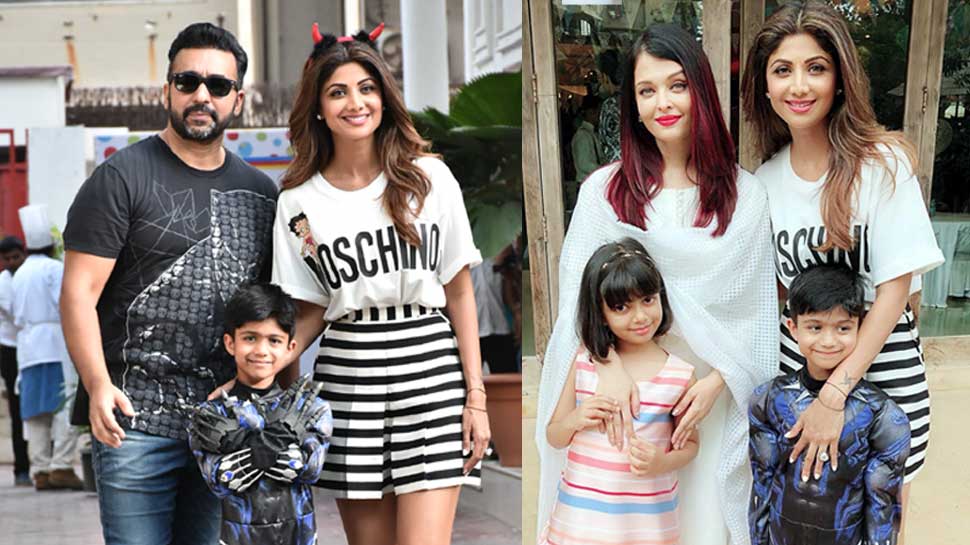 Aishwarya Rai Bachchan with Daughter attends Shilpa Shetty’s son’s birthday Party