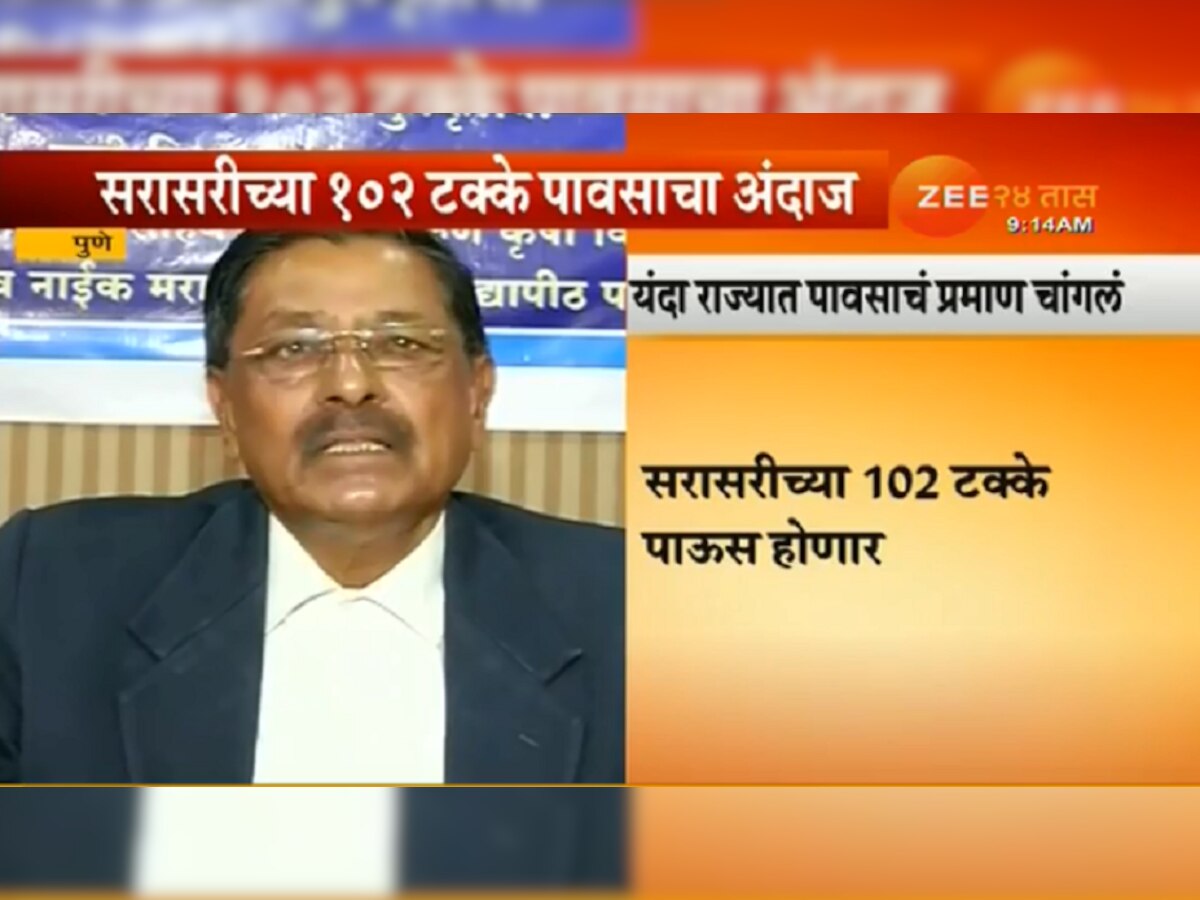 यंदा सरासरीच्या १०२ टक्के इतका पाऊस: हवामान तज्ज्ञ रामचंद्र साबळे यांची माहिती title=