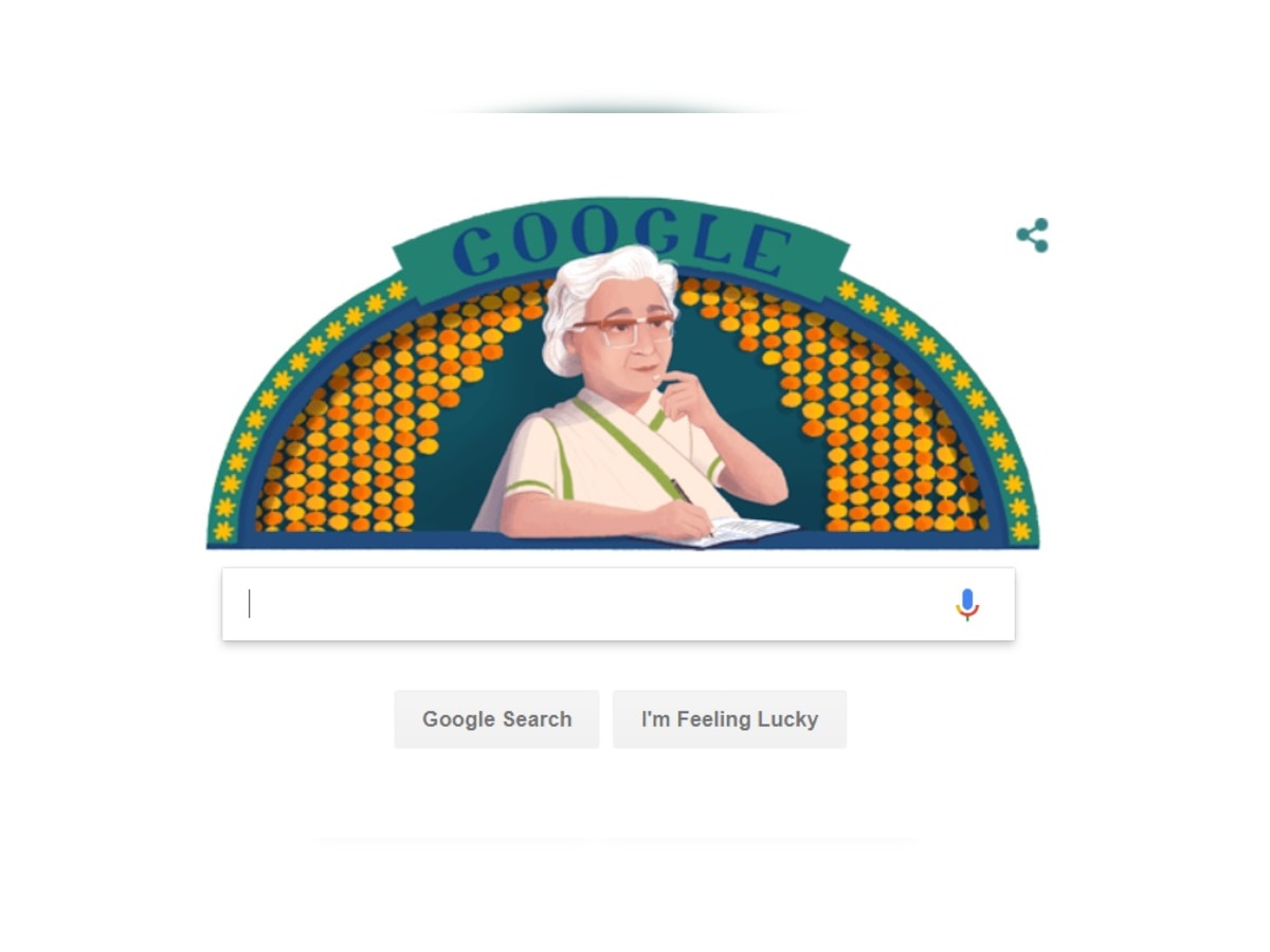 Google Doodle उर्दू लेखिका 'इस्मत चुगताई'वर 'गूगल डूडल' title=