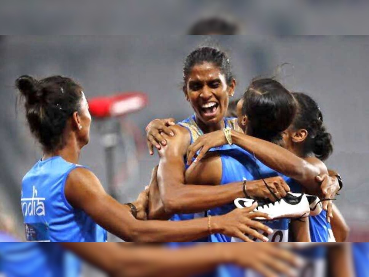 आशियाई स्पर्धा २०१८: भारताच्या महिला रिले टीमला सुवर्ण पदक  title=