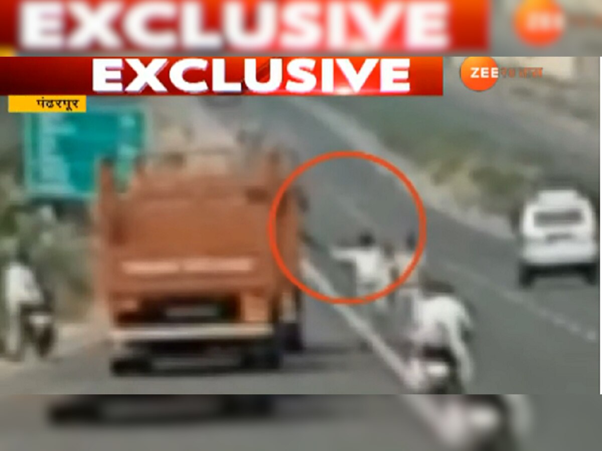 VIDEO : ट्रक चालकांकडून पोलिसांची 'वसुली' कॅमेऱ्यात कैद title=