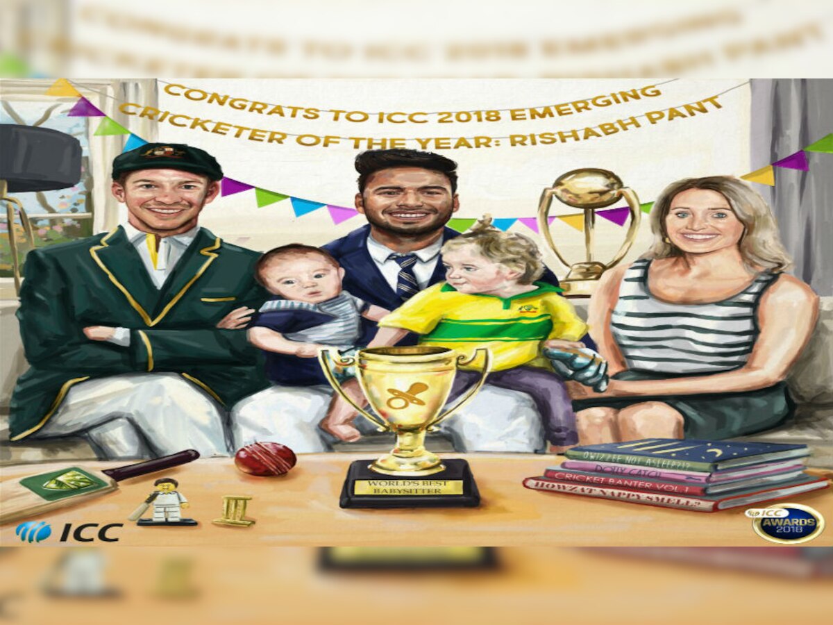 उदयोन्मुख क्रिकेटपटूचा पुरस्कार, 'बेबी सीटर' ऋषभ पंतवर आयसीसीचा निशाणा title=