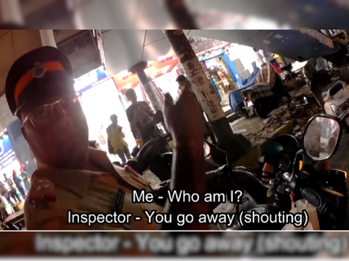 व्हिडिओ : मग्रुर पोलिसाची दबंगगिरी कॅमेऱ्यात कैद title=