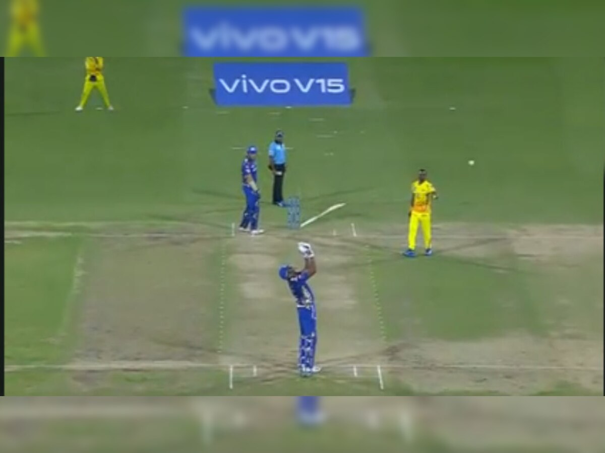 IPL 2019 VIDEO : ...अन् पंचांच्या निर्णयावर नाराज पोलार्डने उचललं 'हे' पाऊल  title=
