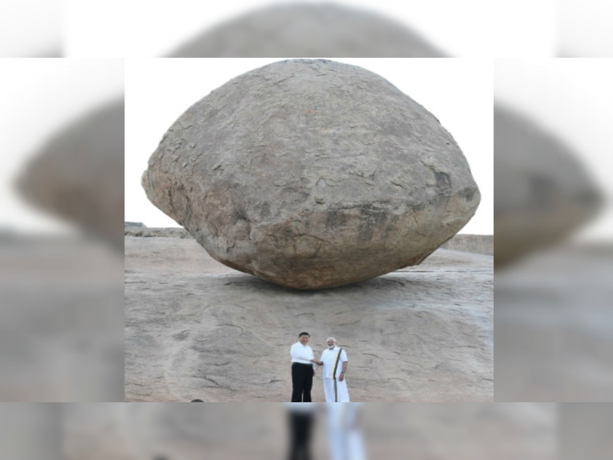 मोदी आणि जिनपिंग यांच्या फोटोतील दगड १२०० वर्षांपासून एकाच जागेवर title=