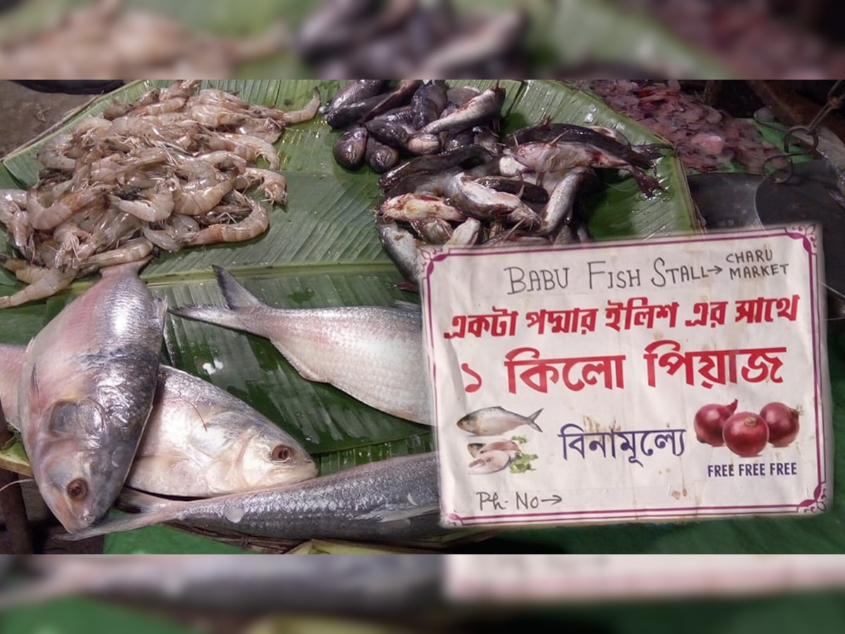 मासे खरेदीवर एक किलो कांदे मोफत; मच्छी विक्रेत्यांची स्पेशल ऑफर title=