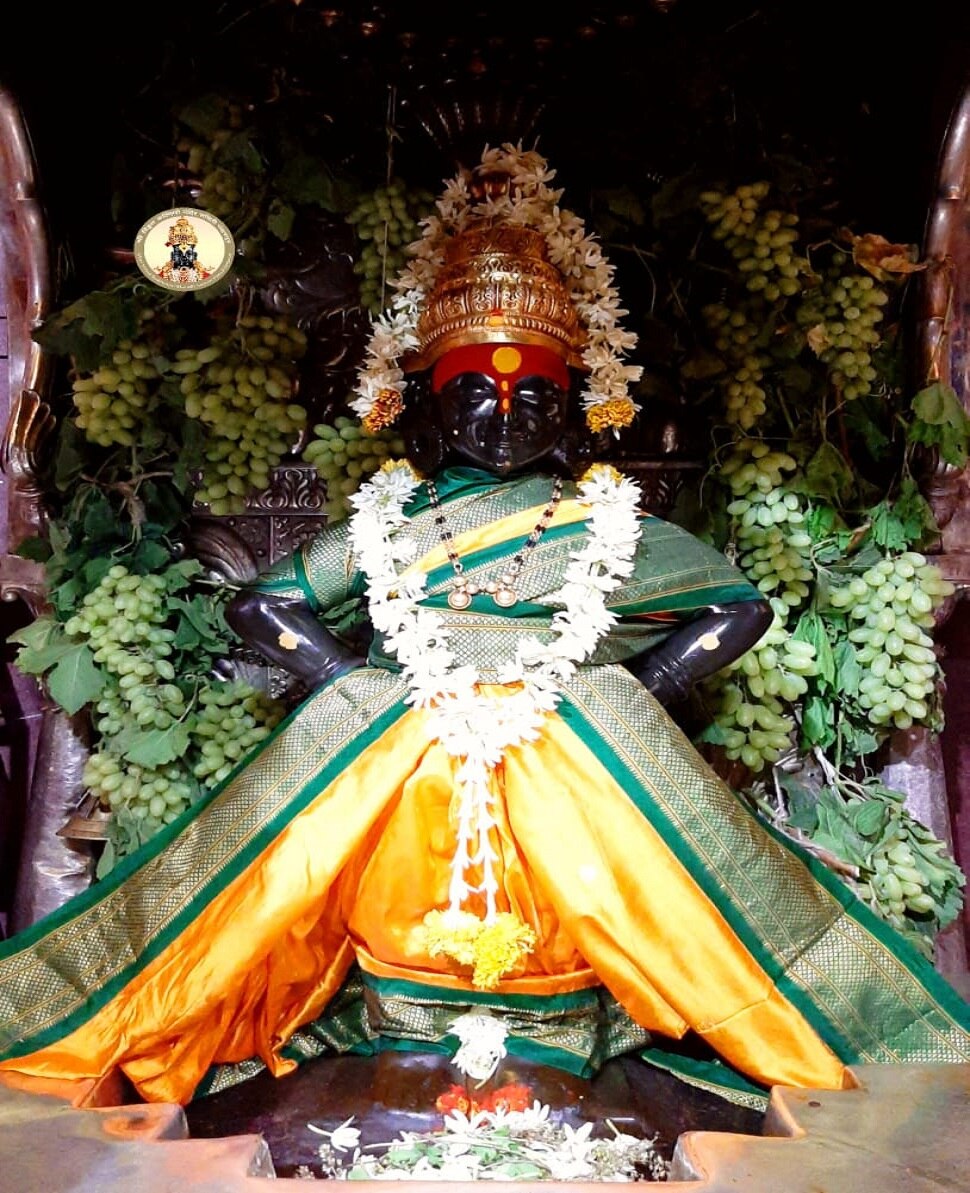 द्राक्षांच्या घडांनी सजला विठ्ठल-रूक्मिणी मंदिराचा गाभारा द्राक्षांच्या घडांनी सजला विठ्ठल-रूक्मिणी मंदिराचा गाभारा